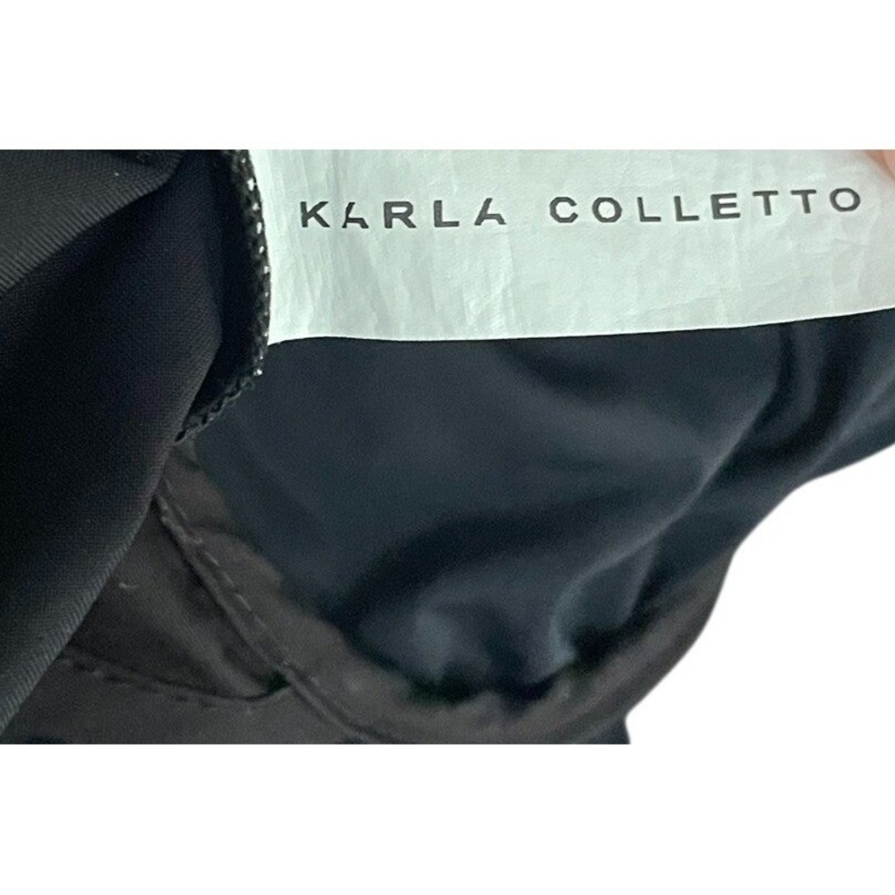 Karla Colletto Fresco Fringe Ruched V Neck One Piece Swimsuit Black Size 8 - Picture 3 of 11